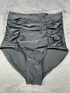 Shapermint Essentials black high waisted shaping swim bottoms